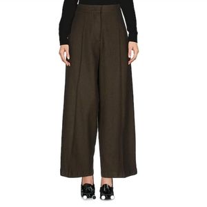 NWT Olive Green Wool Pleat Wide Leg Pants